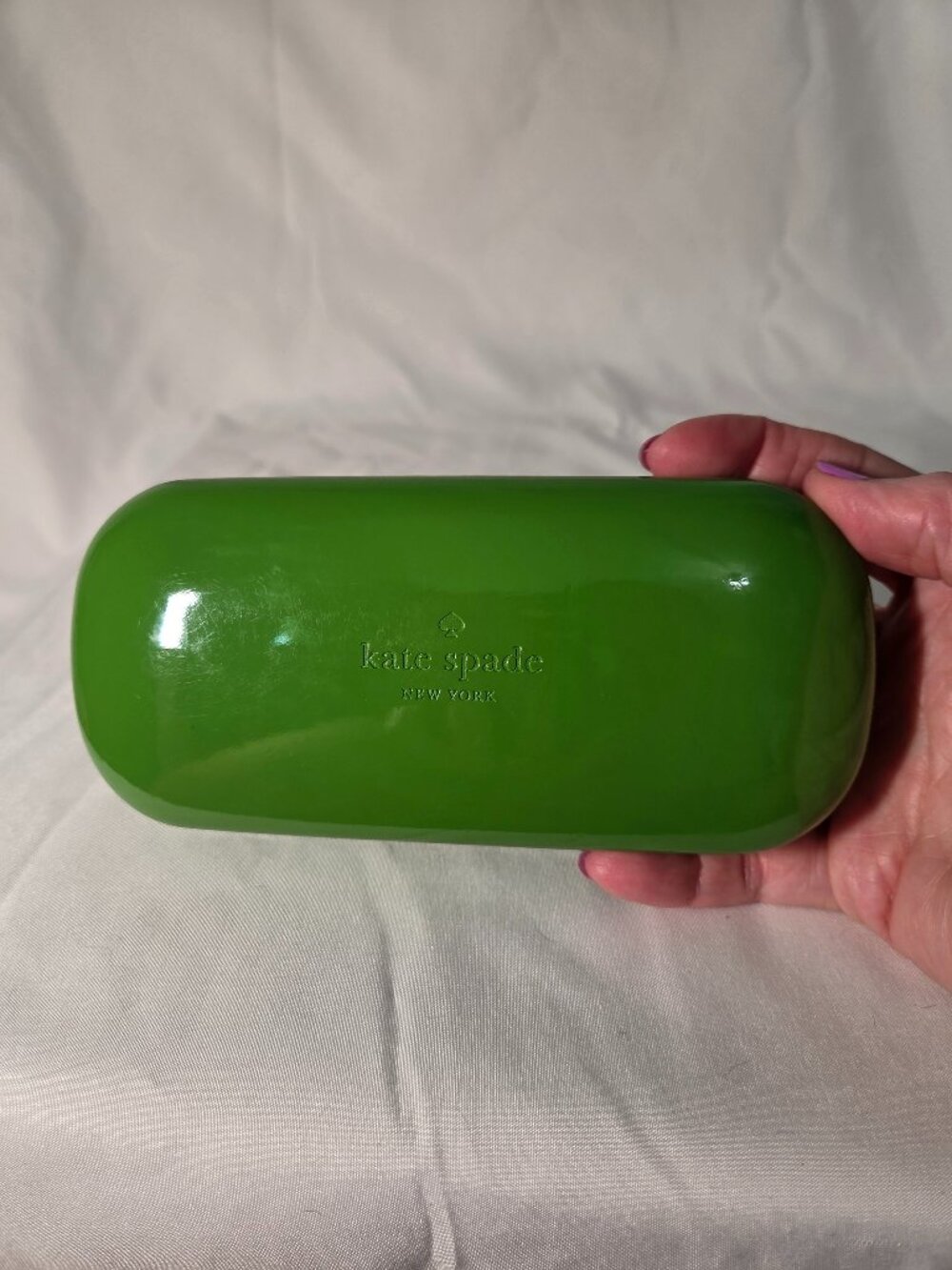 Kate Spade New York Green Hard Cover Eyeglass Sunglasses Case Clamshell